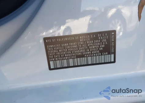 2022 Volkswagen Jetta 1.5T Se из США, поврежденный, VIN 3VW7M7BU9NM022902